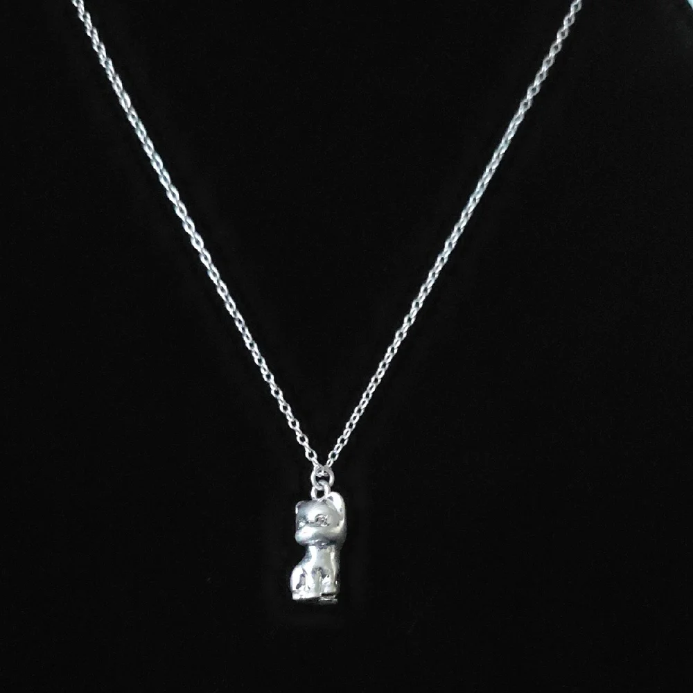 Coach Silver-tone Cat Charm Necklace‎